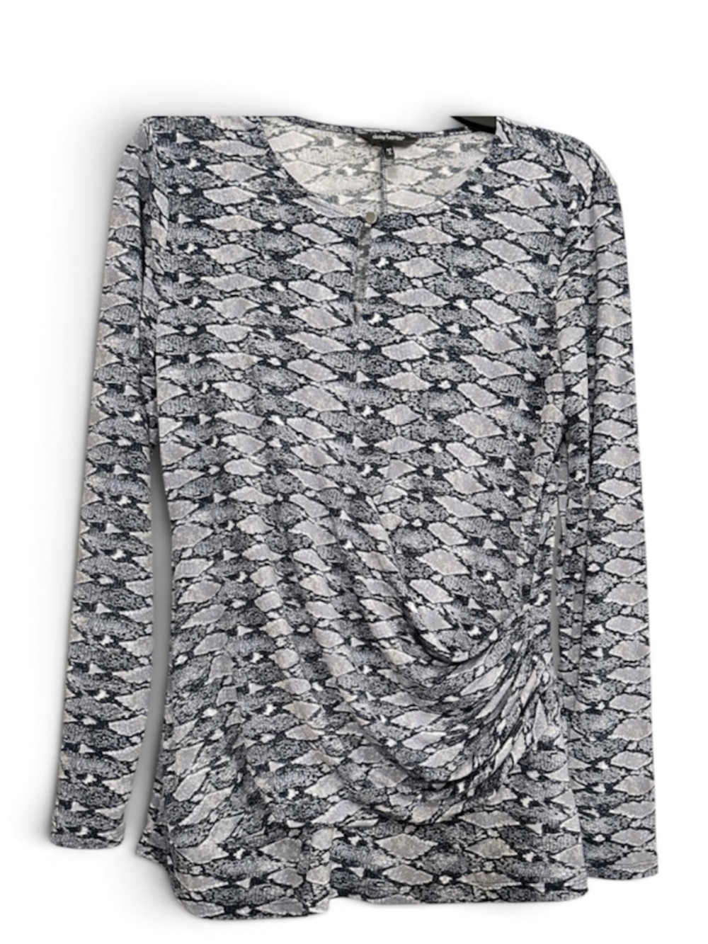 Daisy Fuentes size M Top Navy and Light Blue Gray